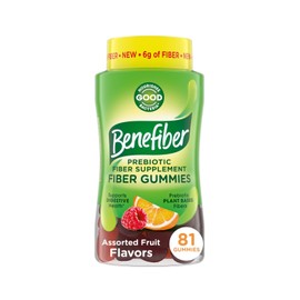 Benefiber Prebiotic Fiber Gummies Assorted Fruit 81 Count Digestive Health
