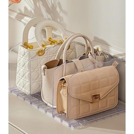 Bag & Purse Organizer for Closet,Adjustable Clear Handbag Storage Shelf-Plastic Clutch Dividers|Keep Purses upright Closet,Dividers Divider Closet Organizer,Separators Bookshelf Separator(7layer)