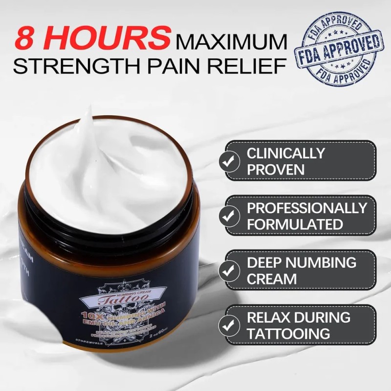 Crema Anestésica Para Tatuajes 8h (2oz) - Máxima Fuerza Y