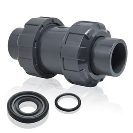 PVC True Union Check Valve, 1-1/2’’ Slip Swing Full Port Utility Check Valve, Sch80 Socket Pool Ball Check Valve for Backflow Prevention