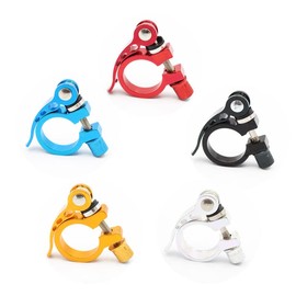 28.6mm 31.8mm 34.9mm Bicycle Seat Clamp Aluminum Alloy Road MTB Cycling Bike Bicycle Quick Release Seatpost Clamp (red 28.6MM)