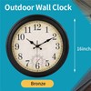 Outdoor Clock 16 Inch Large Wall Clocks Waterproof with Thermometer