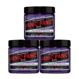 MANIC PANIC Classic Electric Amethyst Semi Permanent Hair Color - Bright Purple Hair Dye for Women & Men That Lasts 4-6 Weeks - Vegan, Ammonia & Cruelty-Free - Create & Mix Custom Shades (4oz / 3pk)