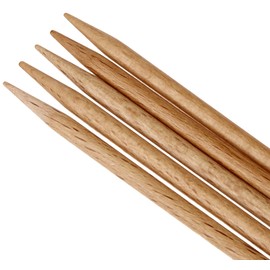 KnitPro KP35119 20 cm x 5 mm Basix Double Pointed Needles, Birch