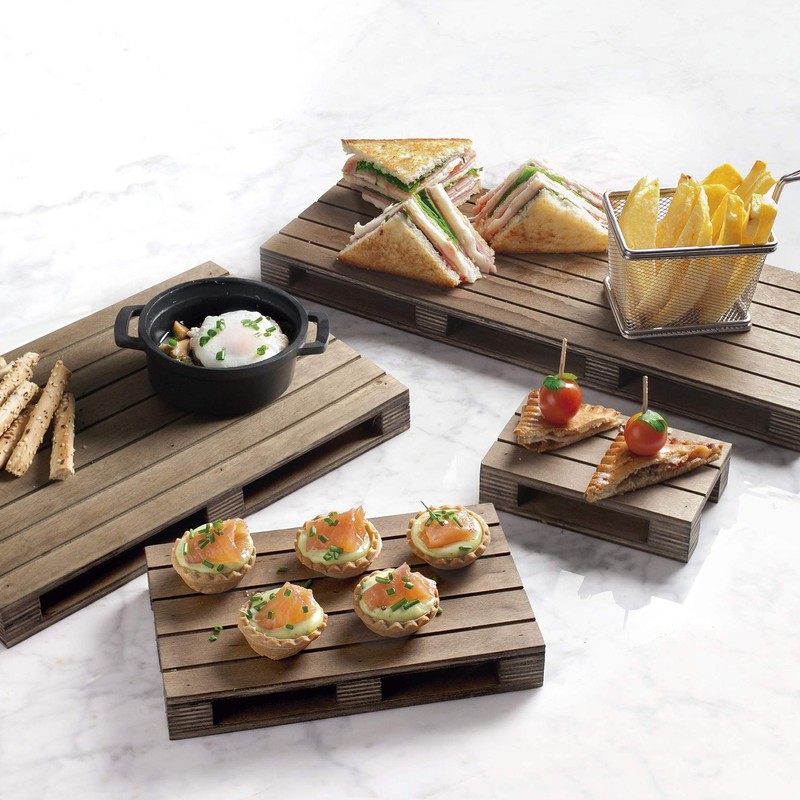 LACOR 61060 Mini Pallet Food Presentation, 100% Birch Wood, Durable