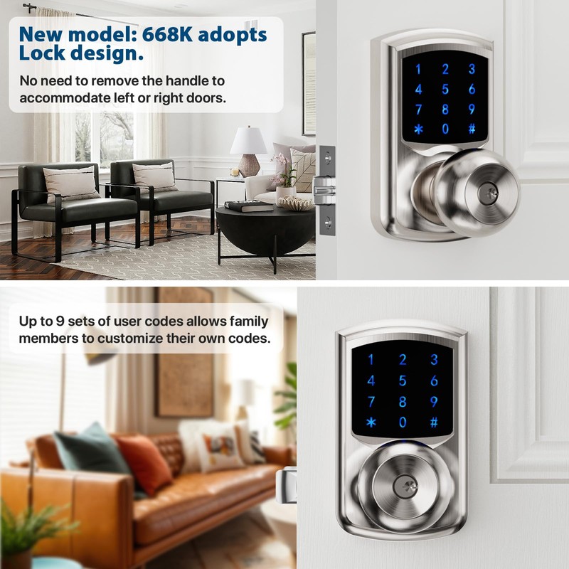 Hidalife Keyless Entry Door Lock with Code, Keypad Door Lock