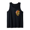 Book Lover Anatomical Heart, Colorful Library Design Tank Top