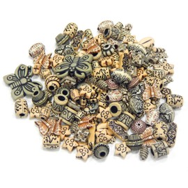 200 g Bead Mix Tibetan Antique Plastic Beads, Acrylic Beads, Mix Colours Set, Bead for Threading for Children, Bracelets, Necklaces, Bead Set, Craft Set, D120 x 4