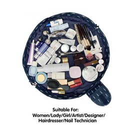 AIMALL Lazy Cosmetic Bag Printing Drawstring Makeup case Storage Bag Portable Travel - Waterproof Polyester Makeup Storage Organizer - Foldable & Machine Washable