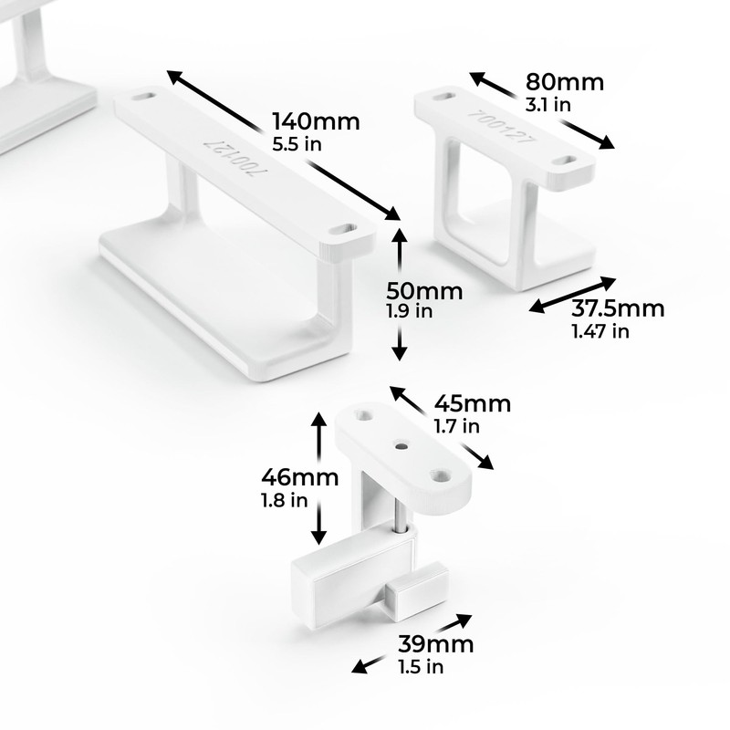 Mobilefox Laptop Underdesk Bracket Shelf Holder Stand with Fall Protection