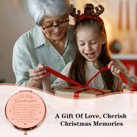 Valentines Day Gifts for Granddaughter Gifts from Grandma, Makeup Gifts for Granddaughter, Coastal Granddaughter, To My Granddaughter Birthday Gifts 12-14, Granddaughter Birthday Gifts Pocket Mirror