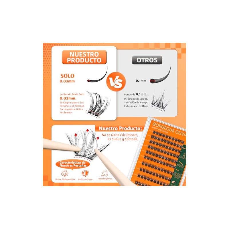 100 Piezas Set de Pinzas Para Pestañas Postizas Autoadhesivas,Las Pestañas