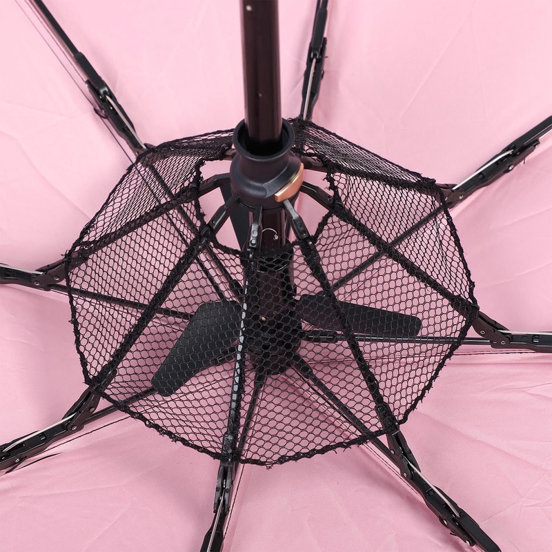 Portable Umbrella with Fan 8 Fiberglass Ribs Windproof Umbrella for
