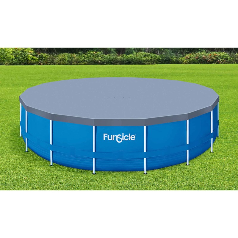 Funsicle 18 Foot Durable Round Pool Cover with Adjustable Drawstring