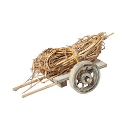 VBS Miniature Wooden Straw Barrow 105 x 75 mm Nativity Scene Christmas Wheelbarrow Farm Model Railway
