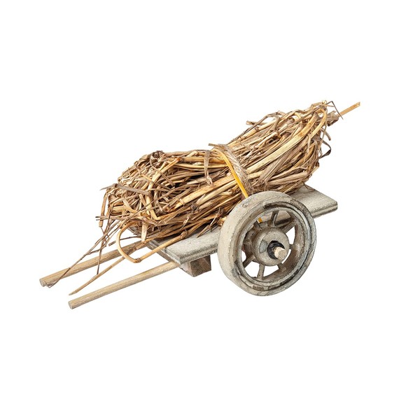 VBS Miniature Wooden Straw Barrow 105 x 75 mm Nativity