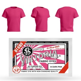 HOPS Viktoria Textile Paint (59 Colors, Dark Pink), Machine Washable Fabric Dye - Dyes 200g Fabric, Compatible with Cotton, Linen, Silk, Wool, Viscose, Nylon, Combine, Satin, Wood and Plastic