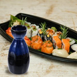 NOLITOY Ceramic Traditional Japanese Sake Pot, Vintage Hand Crafted Porcelain Sake Carafe Bottle for Serving Hot Sake and Cold Sake