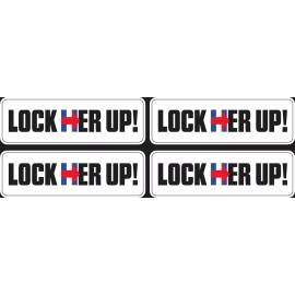4PCS* HELMET HARD HAT LOCK HER UP ANTI HILLARY STICKER  DECAL BUMPER ELECTION