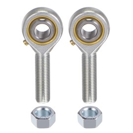 uxcell 2pcs POSB6 Male Rod End Bearing 3/8 Inch Bore and 3/8-24 Left Hand Thread, Self-Lubricating Joint Rod Ends, Includes Jam Nuts