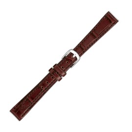 Maruman A3215/S 96899 Watch Band, Cow (Embossed Crocodile), Made in Japan, Brown, 0.6 inches (15 mm), Braun, Casual