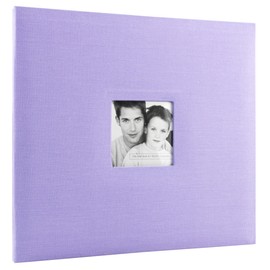 MCS Expandable 10-Page Fabric Scrapbook Album with Photo Opening Cover and 12 x 12 Inch Pages, 13.5 x 12.5 Inch, Lilac