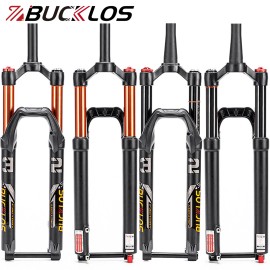 BUCKLOS FACTORY32 100*15mm 26/27.5/29" MTB Air Suspension Forks Straight Tapered - Straight, 26"