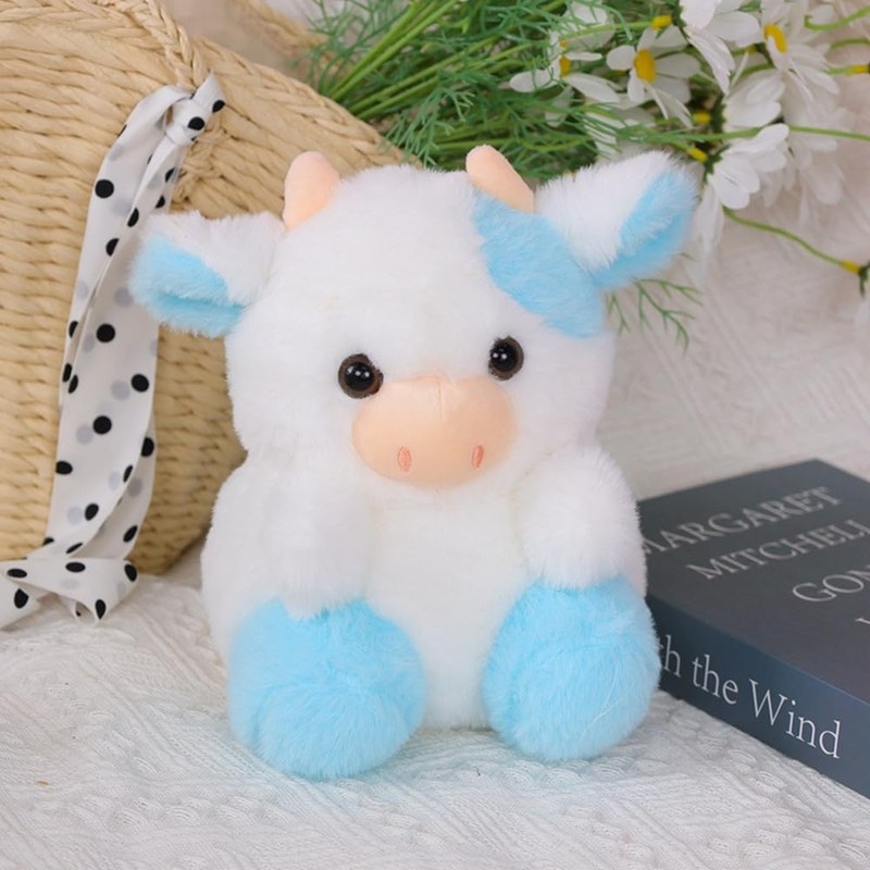 Tikwisdom Cow Stuffed Animal,Plush Cow Doll, Paw Paw Cow Plush