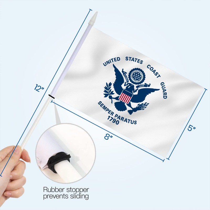 Anley US Coast Guard Mini Flag 12 Pack - Hand