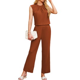 JASAMBAC 2 Piece Lounge Set Womens Jumpsuits Casual Romper Travel Outfits Comfy Date Night Outfit Overalls Matching Sweatsuits