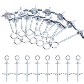 Glarks 15pcs M4 O-Shaped Eye Bolt Toggle Anchors Set for Drywall, Toggle Bolts, Butterfly Anchors, Spring Toggle Wing Bolts for Ceiling, Sheetrock, Hollow Wall