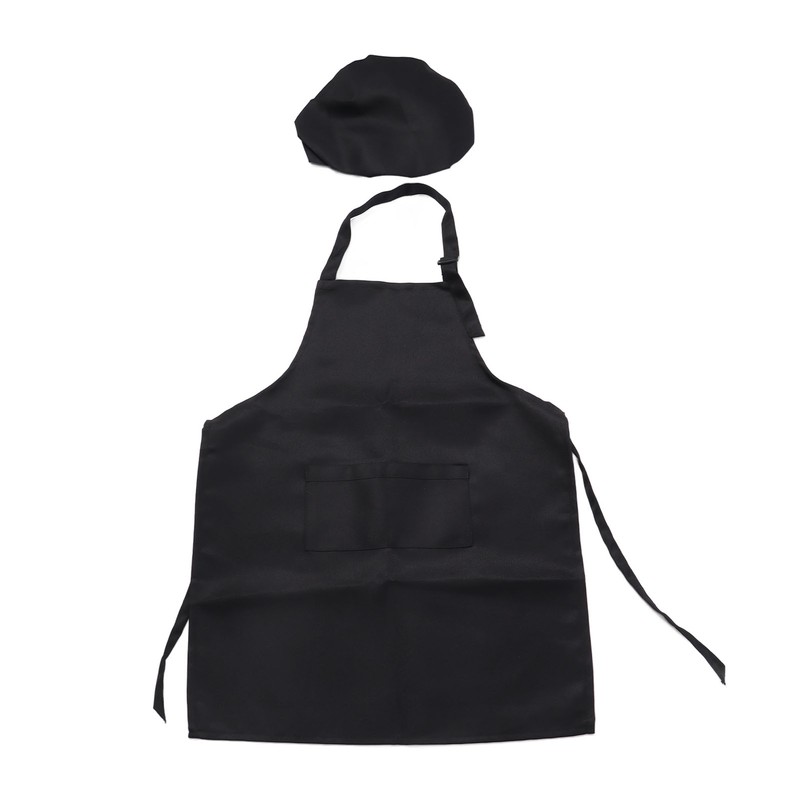 3 Set Kids Apron and Chef Hat Red Black White