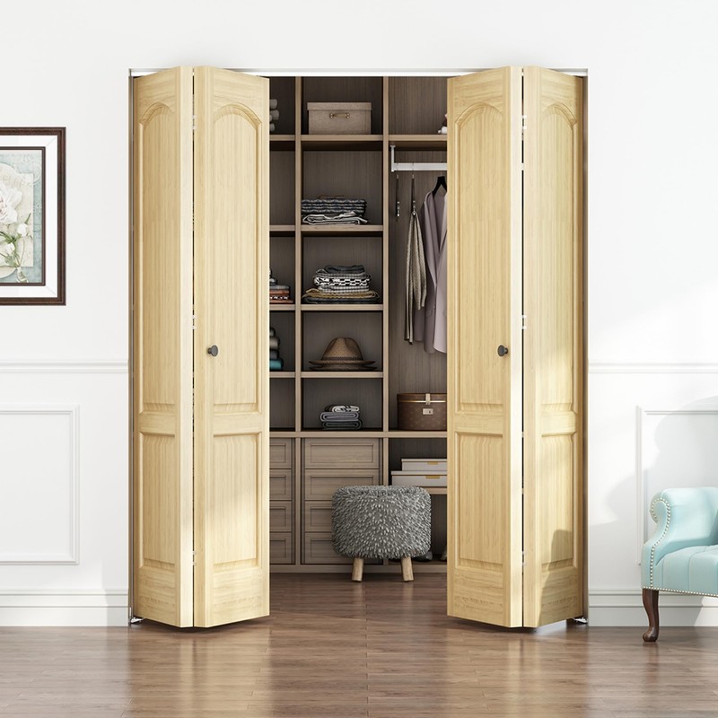 JUBEST 72" Bifold Door Hardware, Top Mounted Bi fold Door