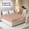 Oxford Homeware Peach Double Fitted Sheet -100% Brushed Microfibre 1800