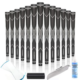 CHAMPKEY Traction-X Golf Grips Set of 13 - Choose Between 13 Grips with 15 Tapes and 13 Grips with All Repair Kits (Black&White, Standard)