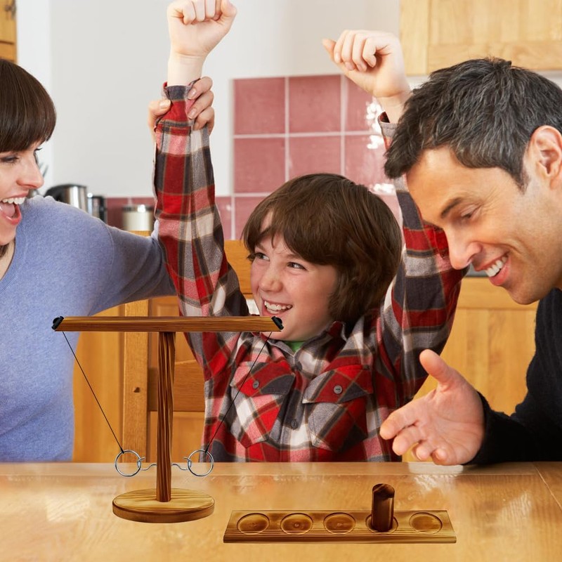 Joycabin Hooks Ring Toss Game for Children Adults, Ring Toss