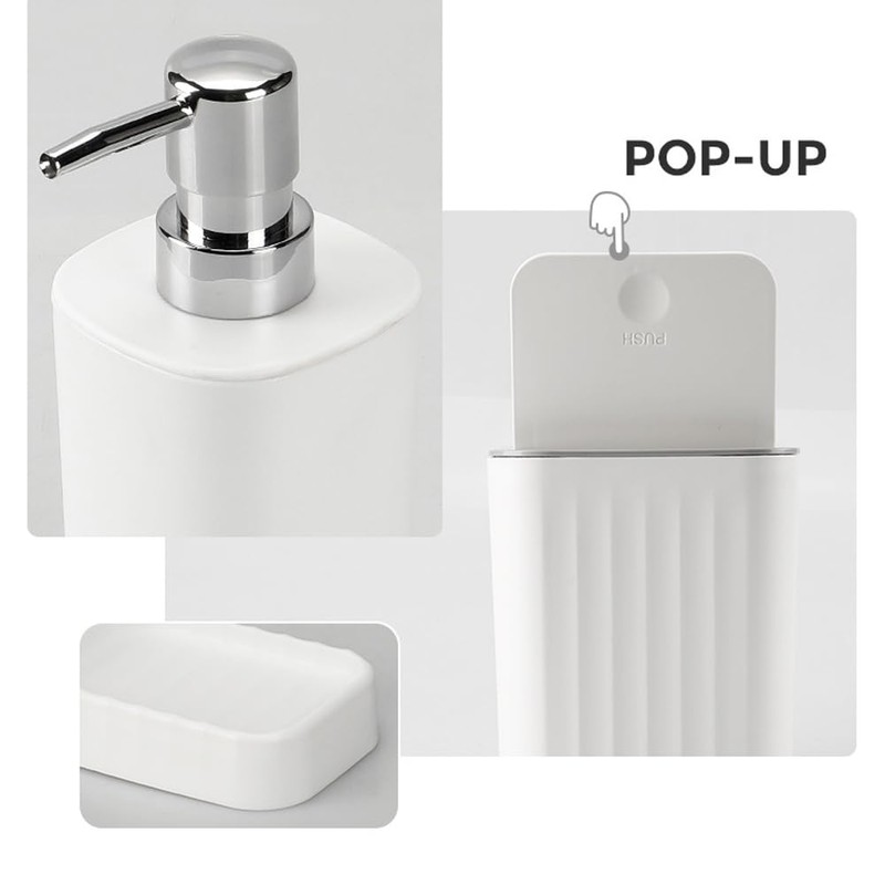Hosoncovy 4 Pieces Bathroom Accessory Set Bathroom Container Set with
