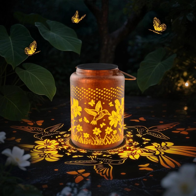 KagoLing Solar Lantern Hanging Light LED Hummingbird Outdoor Garden Lamp