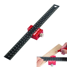 Marking Gauge, Combination Angle Stop Ruler, Stainless Steel, Marking Ruler, Metal, Marking Gauge Metal with Stop, 30 cm, Angle Woodworking Tool for Woodworking and Design