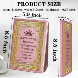 WHLBHG Inspirational Gift Sometimes You Forget You're Awesome FAUX Leather Journal Graduation Gifts Multi Color Journal Coworkers Gift BFF Gift,1 Pack (Pink),(Reminder-Pink)