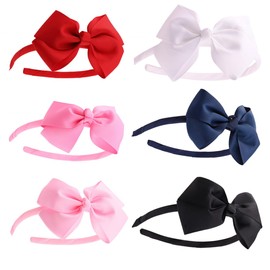 PACKOVE 6Pcs Bowknot Hair Hoops for Decorative Bow Hairbands with Premium Cloth Material Comfortable Headbands for Age Lovely Fashion Hair Accessories Colors