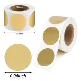 Scratch Off Stickers, 300 Pack 1" Sticker Labels, Scratch Off Cards, 1 Roll Round Scratch Off Stickers Labels, Self Adhesive Labels for Baby Showers Wedding DIY Lottery Tickets Birthday Gift, Gold