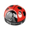 Ladybug Cooking Timer, Mechanical Clockwork 60-Minute Timer, Kitchen Alarm Clock,