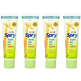 Xlear Spry Kid's Tooth Gel with Xylitol, Original Flavor 2 oz Tube, (Pack of 4) by Xlear