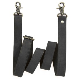 60-inch Genuine Leather Crossbody Strap Replacement for Purse, Handbag & Messenger Bag 1” Wide Adjustable Shoulder Strap (Black)