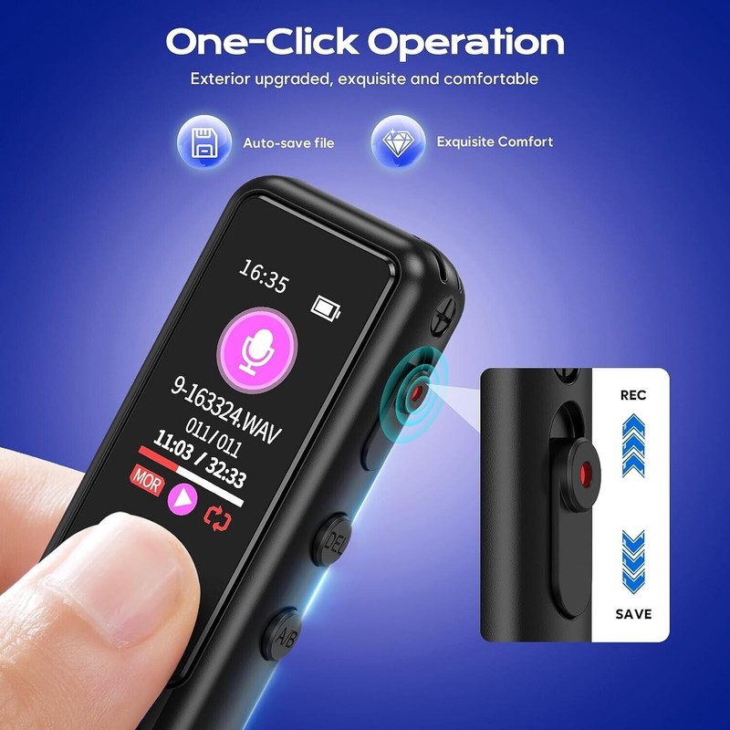 ZIPCIDE 64GB Voice Recorder, AI Noise Reduction Technology with Playback