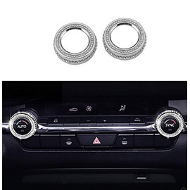 HAILWH Bling Interior Accessories Fit for Mazda 2019-2022 Mazda 3 Mazda 6 CX-50 CX-9 CX-30 Air Conditioning knob Rhinestone Decoration Applique Ring Applique Cover (Air Conditioner knob Ring)