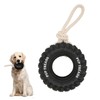 Dog Tire Chewing Toy Bite Resistant Treat Dispensing Rubber Aggressive