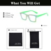 LJCZKA Square Blue Light Filter Glasses Women Men Crystal Bling