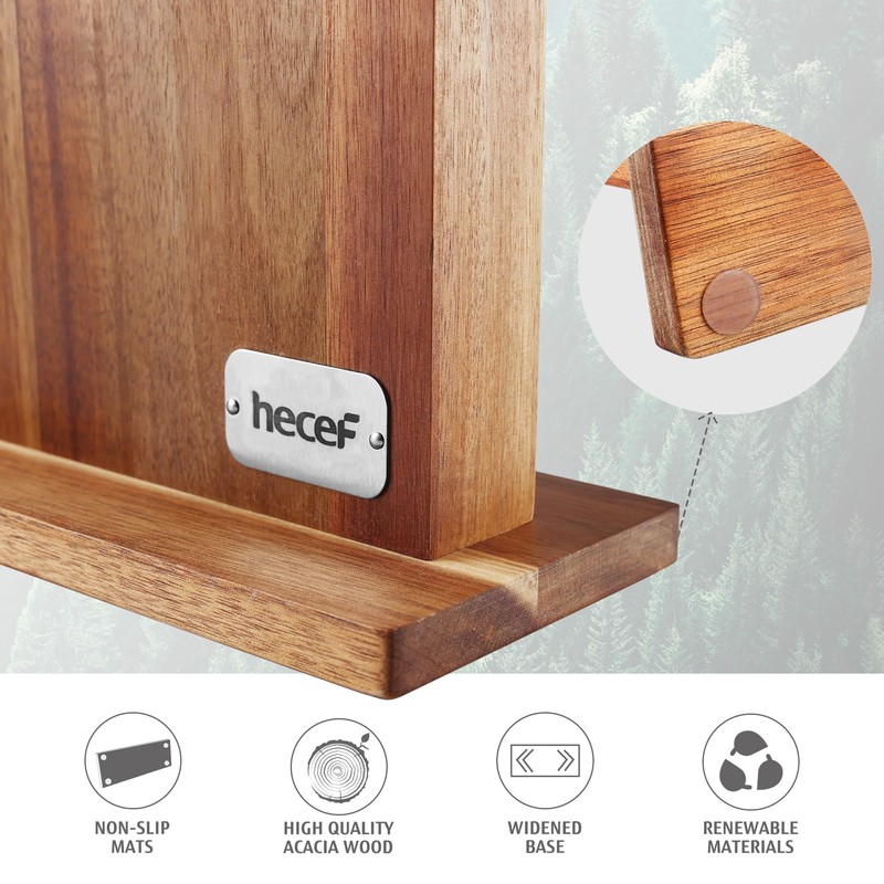 hecef Magnetic Knife Block Holder Rack Magnetic Stands with Strong